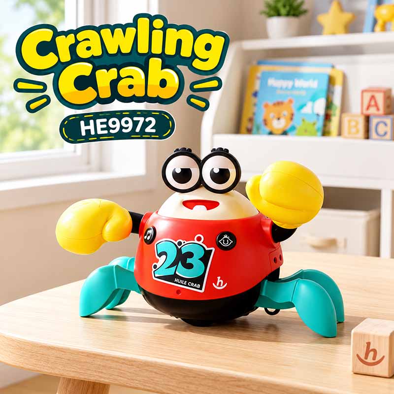 خرچنگ متحرک آموزشی و تعاملی هولا Hola Crawling Crab HE 9972 | موزیکال و چراغ‌دار